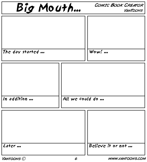 cartooning story worksheet