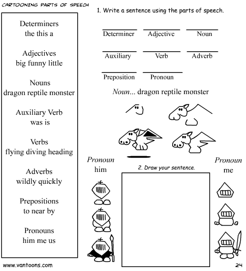 cartooning parts of speech