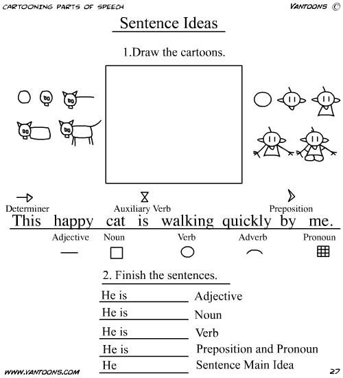 cartooning parts of speech