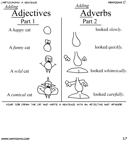 cartooning sentence worksheet