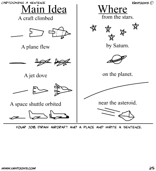 cartooning sentence worksheet